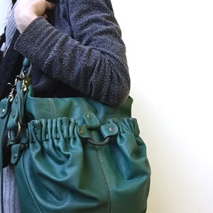 Voima Handbag ready-to-ship bag green leather handbag green leather crossbody bag jade green leather luxury handbag couture handbag image 1