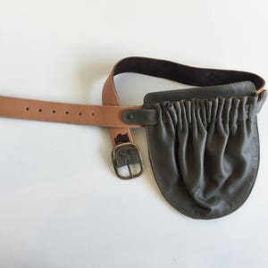 Leather Hip Pouch Grey Hip Bag Leather Hip Pocket Belt Grey belt bag grey utility belt leather utility belt bag image 4