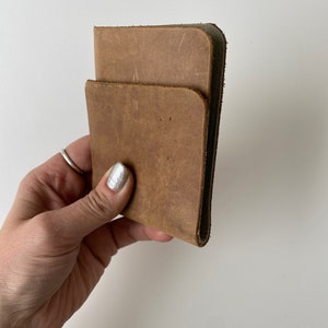 Minimal Leather Wallet Brown Leather front pocket fold wallet image 4