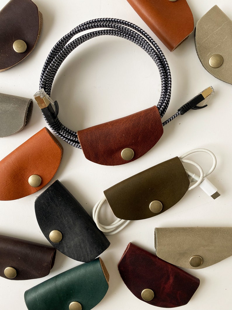 Cord Taco Leather Cord Holder Leather Cord Cable Tie Etsy