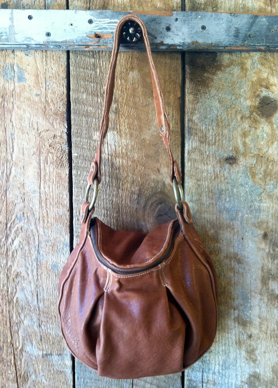 Brown Leather Handbag Pleated Leather Purse | Etsy