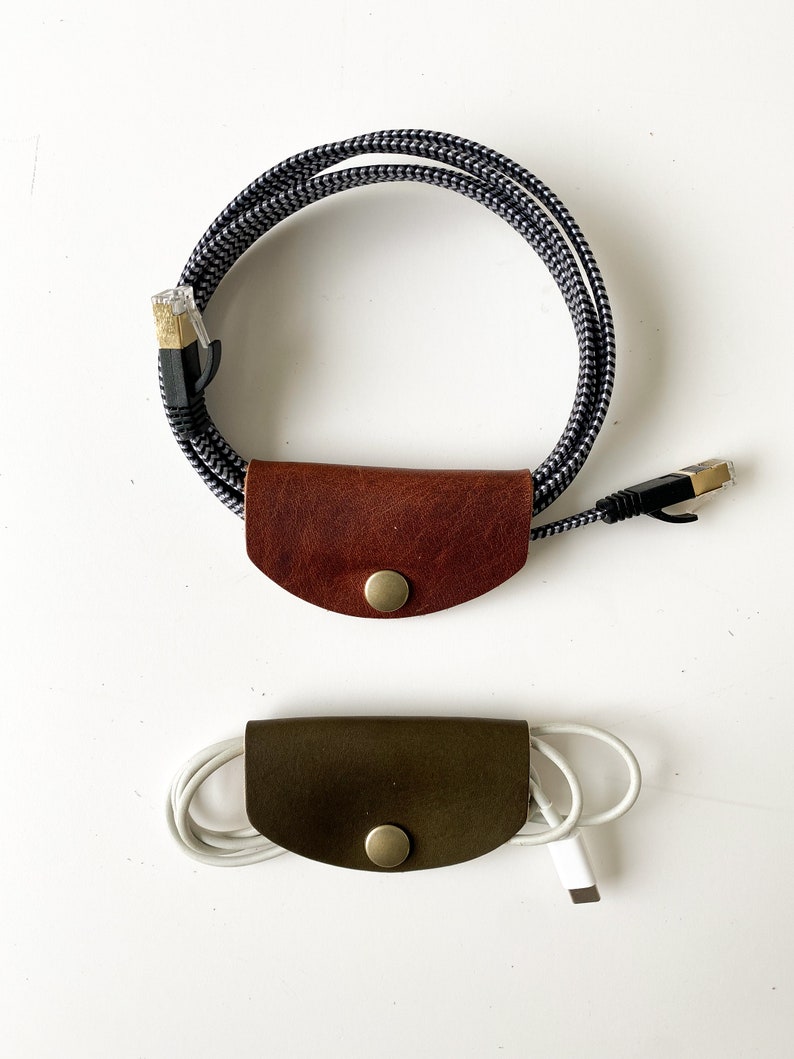 Cord Taco Leather Cord Holder Leather Cord Cable Tie Etsy