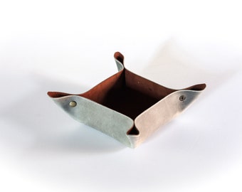 Leather Catch All- Leather valet- leather organizer- leather bowl- leather gift- travel Catch All