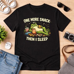 Funny Frog Shirt One More Snack Then I Sleep Frog Meme Shirt Cute Frog Tee Dark Humor Shirt Cottagecore Frog Vintage Graphic Tee