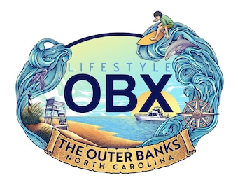 Pegatina de Outer Banks, Carolina del Norte; Pegatina de vinilo impermeable; Pegatina para parachoques personalizada de Outer Banks; Calcomanía de Outer Banks; Calcomanía de vinilo OBX
