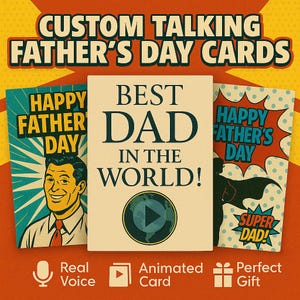Benutzerdefinierte Vatertagskarte, personalisierte Vatertagskarte, Vatertagsgeschenk, Vatertagsvideo, benutzerdefinierte Vatertagsnachricht, beste Dad-Karte