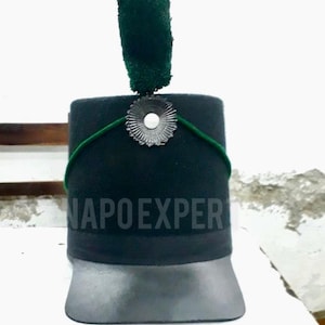 New Handmade Square Peak 95th Rifles Military Cap- Belgic Shako Hat - Napoleonic War Waterloo Reenactment & Collectors Replica