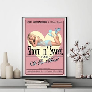 Sabrina Carpenter – Poster « Short n' Sweet » | Décoration murale musicale esthétique