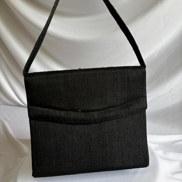 Vintage Black Silk Handbag