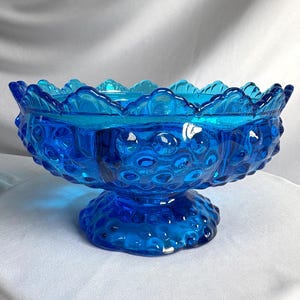 Vintage Fenton Blue 6-Slot Kerzenhalter aus Glas
