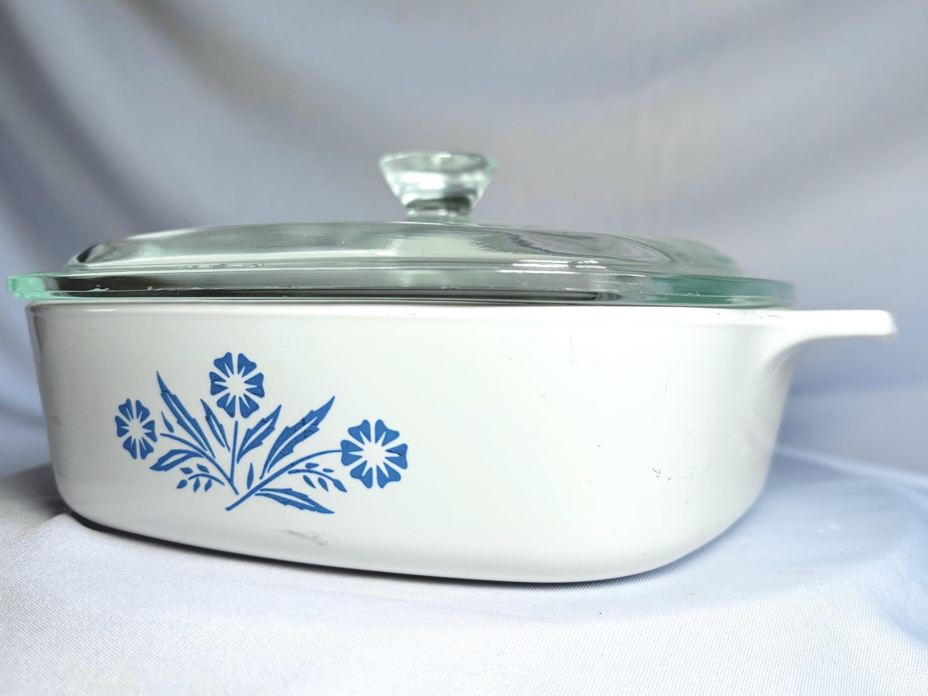 Corning Ware Blue Cornflower 1 Quart Square Casserole Dish with Lid