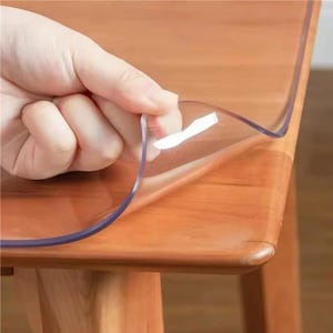 1,8 mm dickes Tischset / kristallklarer oder transparenter Scrub-Tischschutz / runder, runder oder quadratischer wasser- und hitzebeständiger Schreibtischschutz