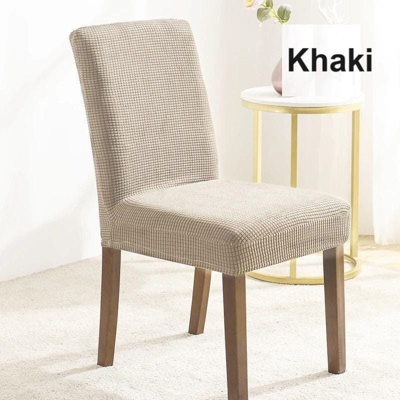 Textured Stretch Chair Slipcovers/ Colorful Elastic Covers for Dining Chairs/ Protective Fabric Seat Covers for Home, Events & Dinners