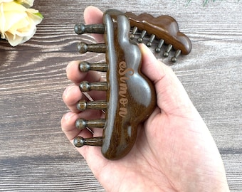 Custom Sandalwood Massage Comb | 7-Claw Cloud Design | Wide-Tooth Scalp & Hair Care | Natural Wooden Gift