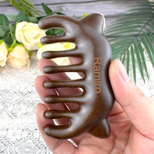 Personalized Sandalwood Massage Comb for Scalp, Face, Neck & Body - Relaxing Acupressure Gift, Engraved Portable Wood Comb