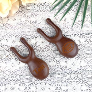 Personalized Gold Sandalwood Massage Comb- Portable Acupressure Scalp & Eye Contour Massager, Wooden Gift for Her, Facial Gua Sha Tool