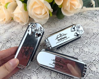 Personalized Folding Mirror Comb: TSA Travel Brush, Engraved Gift