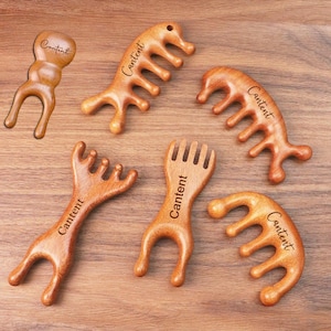 Personalized Sandalwood Scalp Massage Comb - Custom Engraved Relaxation Gift for Women, Mom - Mother&#39;s Day/Birthday Wooden Hair Therapy