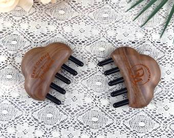 Handmade Sandalwood Scalp Massage Comb, Cloud Shape, Acupressure Gift