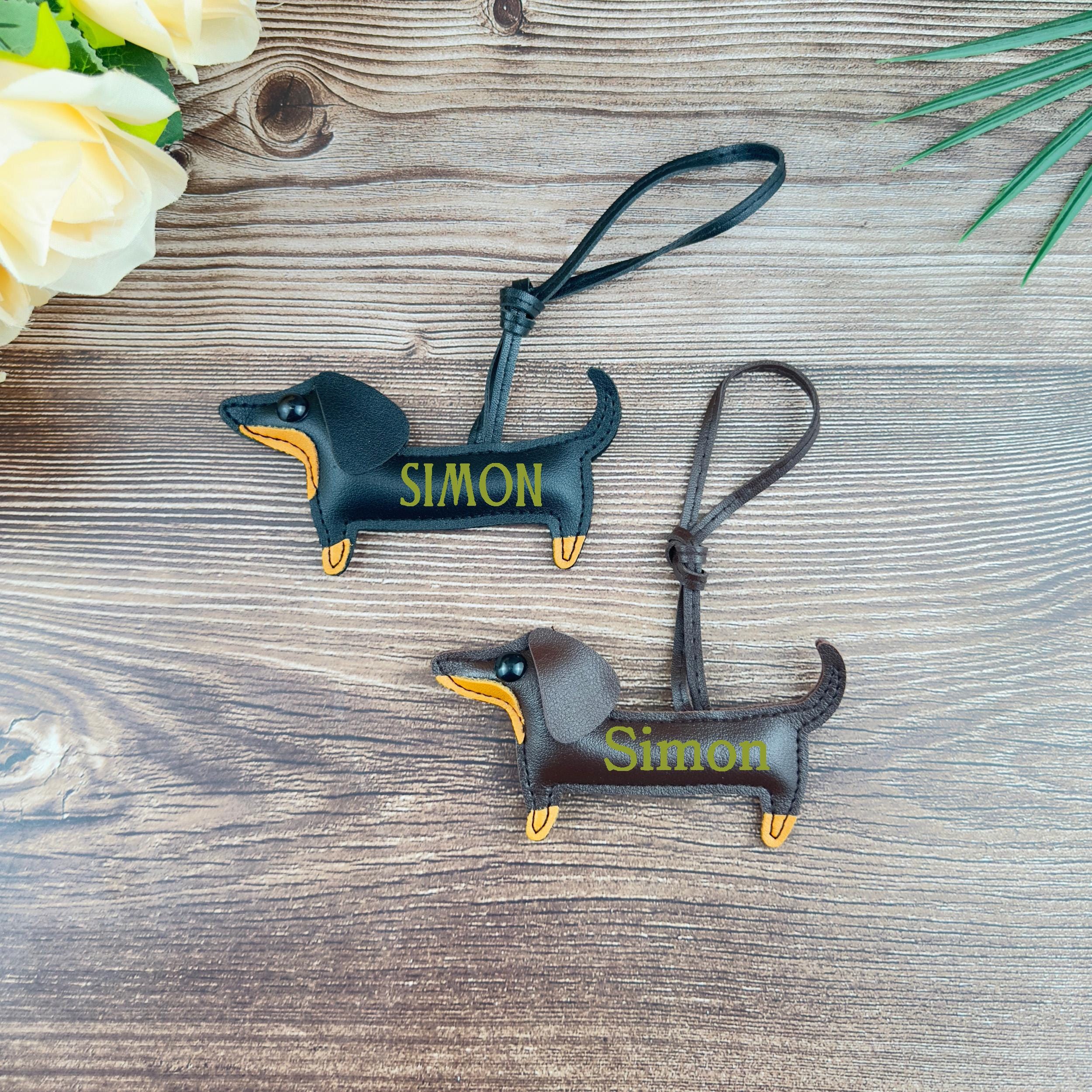 BONSNY Enamel Dachshund Dog Keychain – Cute Metal Dog Charm For Keys, Purses, Bags, Gift For Dog Lovers