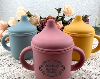 Personalized Silicone Sippy Cup: Leakproof Baby Learning Cup