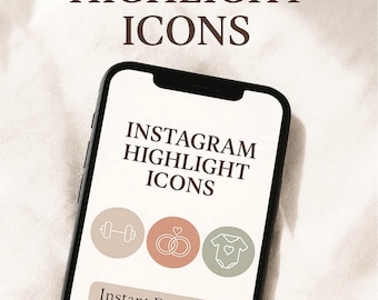 25 Instagram-Highlight-Symbole – 6 Farbvarianten | Minimalistische Instagram-Cover | Sofortdownload