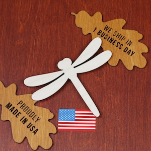 Unfinished Dragonfly Plywood Cutout | DIY Insect Shape for Nature Crafts, Garden Decor, Kids Art or Painting Projects