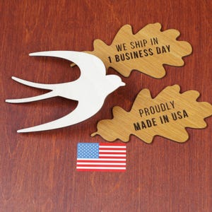 Wooden Swallow Silhouette for Painting and DIY Crafts, Plywood Bird Cutout for Wall Art, Rustic Home Decor and Spring Nature Projects