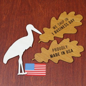 Holz Storch Silhouette: DIY Kinderzimmer Wanddeko, Baby Shower Deko