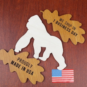 Unfinished Gorilla Plywood Cutout: DIY Safari Animal Decor