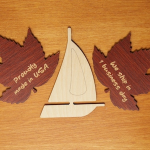 Unfinished Plywood Sailboat: DIY Nautical Craft for Kids