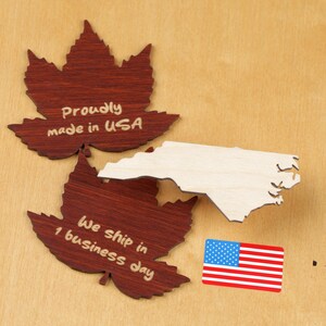 Unfertiger North Carolina State Sperrholzausschnitt | DIY Map Map Form für Malerei, rustikale Dekoration, Schulprojekte oder USA-Dekoration