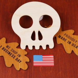 Onvoltooide klassieke schedel multiplex uitsnede | DIY Halloween-decorvorm voor schilderen, wanddecoratie of feestknutsels