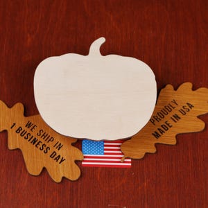 Zucca di legno ritagliata non finita: decorazioni autunnali fai da te, lavoretti per il Ringraziamento