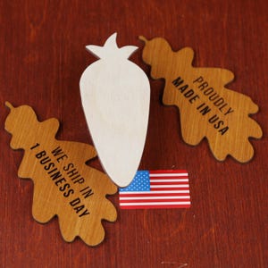 Wooden Carrot Cutout: Unfinished Craft Shape for Spring Decor