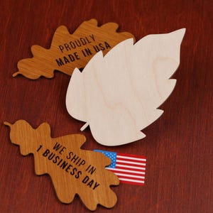 Hazel Leaf Wooden Cutout – Unfinished Nature-Inspired Craft Shape for Autumn Decor or Botanical Projects