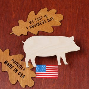 Unfinished Pig Plywood Cutout: DIY Farm Animal Shape