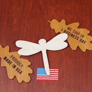 Unfinished Dragonfly Plywood Cutout | DIY Insect Shape for Garden Crafts, Nature Decor, Painting or Kids Art Projects