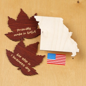 Découpe de contreplaqué non fini Missouri State | Forme de carte des États-Unis à faire soi-même pour peinture, décoration murale rustique, travaux manuels ou projets scolaires