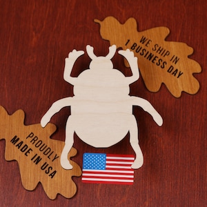 Unfinished Beetle Plywood Cutout | DIY Insect Shape for Nature Crafts, Painting, Kids Activities or Bug-Themed Decor