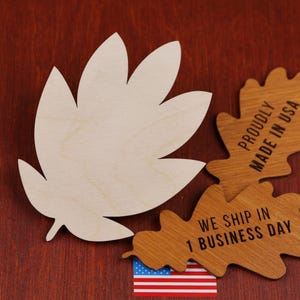 Leaf Wooden Cutout – Unfinished Simple Foliage Shape for Painting, Seasonal Decor or Nature Crafts