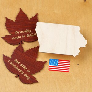Iowa State Plywood Cutout Cutout | Midwest Map Form zum Malen, Basteln, Lehren oder für die Wanddekoration