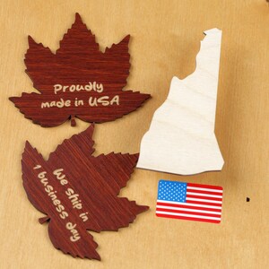 Unfertiger New Hampshire Sperrholz Ausschnitt | DIY USA Form für Malerei, Geographie Handwerk, Wanddekoration oder rustikale Projekte