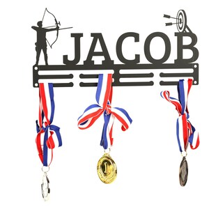 Personalized Archery Medal Holder: Bow & Arrow Award Display