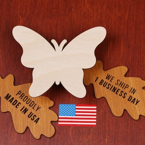 Plywood Butterfly Cutout: Unfinished Wood Shape for DIY Crafts