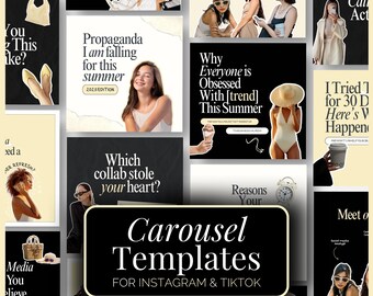 Butter Yellow Instagram Carousel Templates: Summer Social Media Kit (Canva, Digital Download
