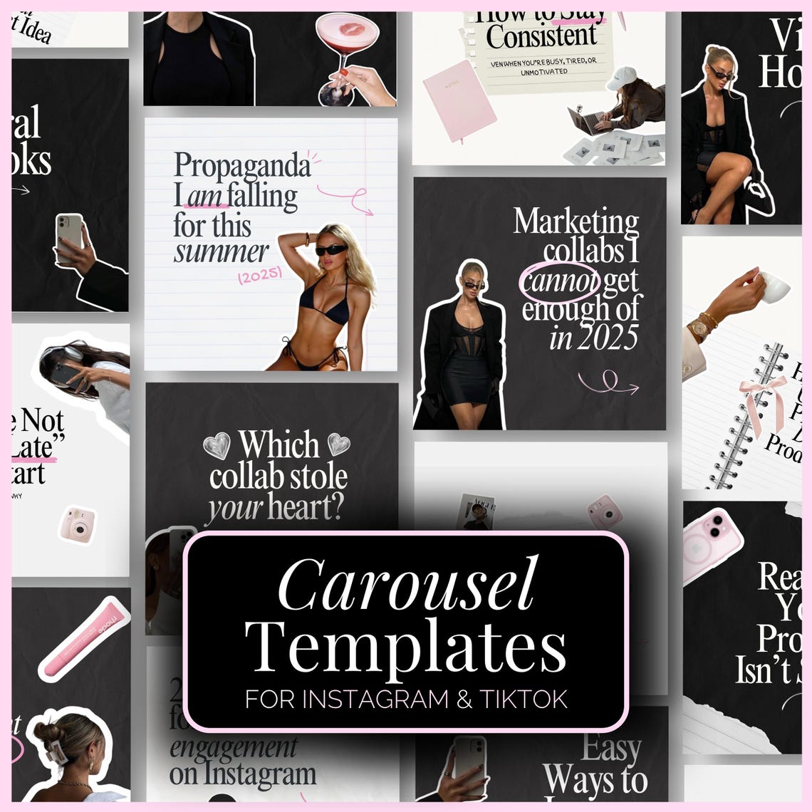 Canva Carousel Templates: Instagram & Tiktok Social Media Kit (digital ...