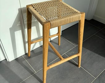Oak Cord Bar Stool