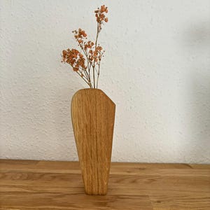Oak Bud Vase – Handmade Solid Wood Rustic Minimalist Decor, Flower Vase