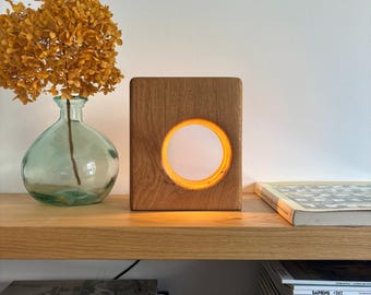 Oak Shelf Lamp